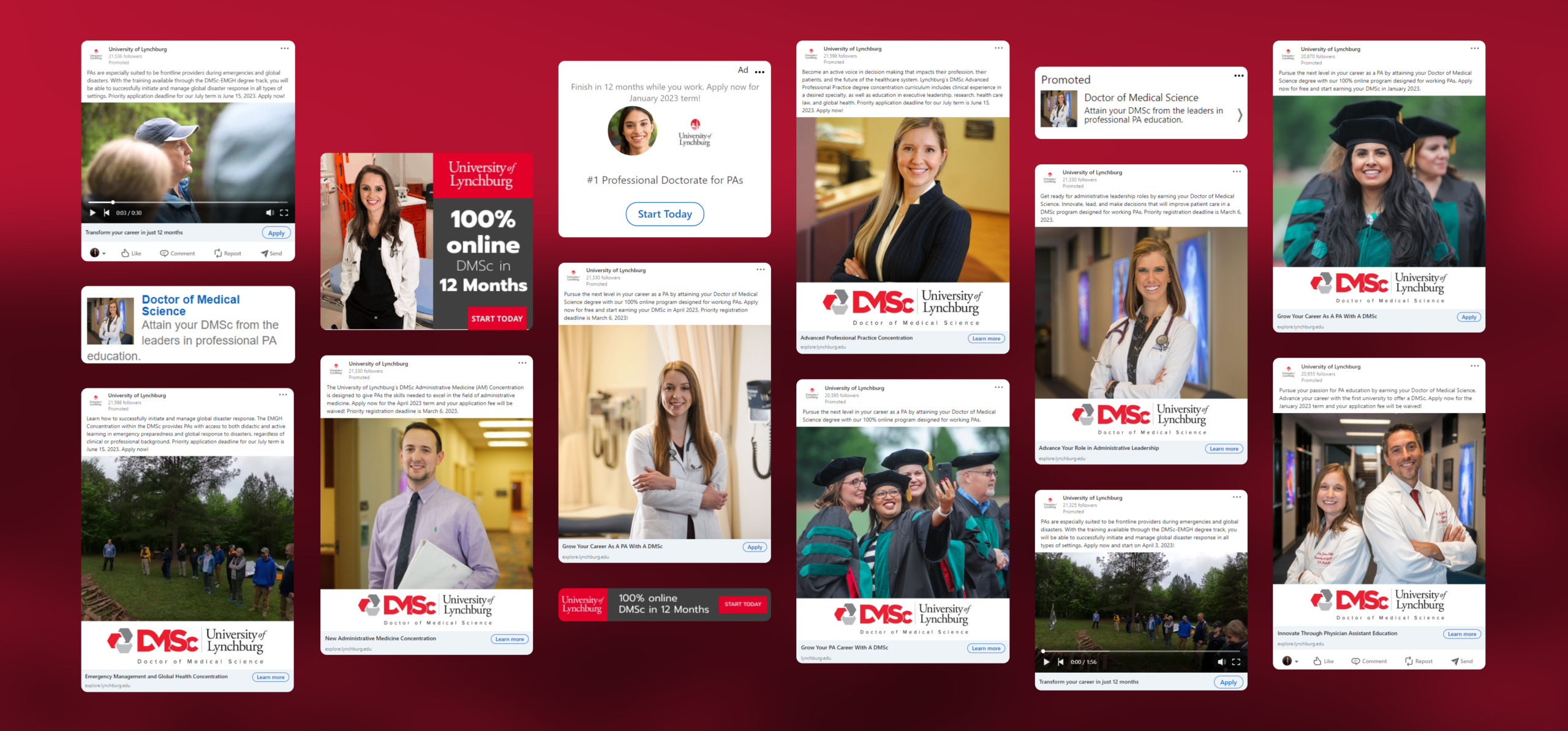 screenshots of digital ads