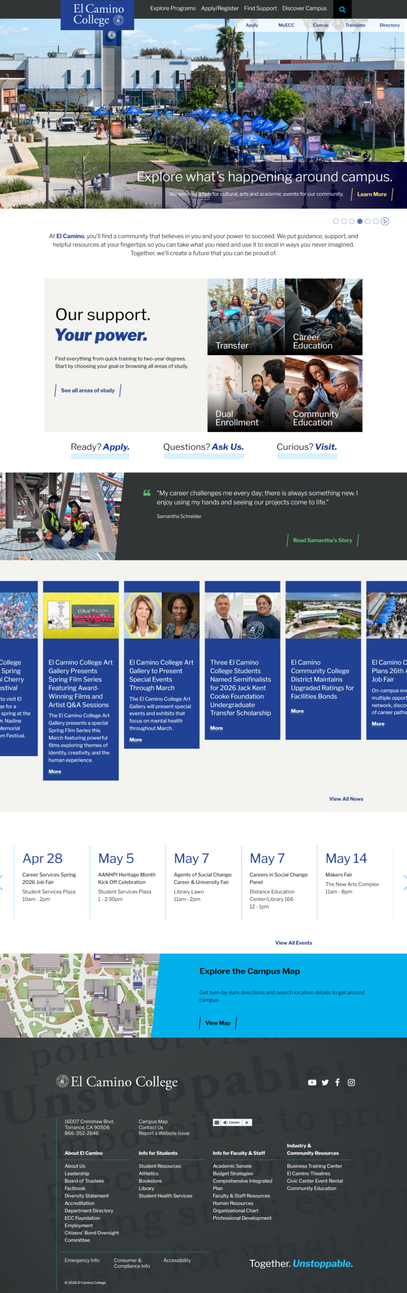El Camino Homepage Full Screenshot