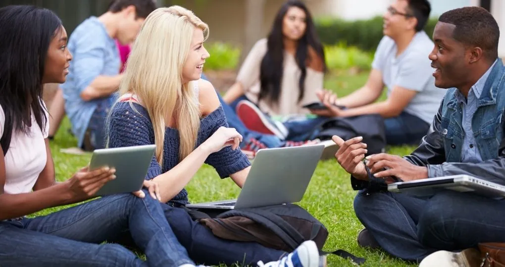Students gathering to study.