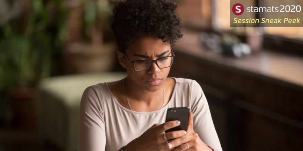 Woman looking confused at phone