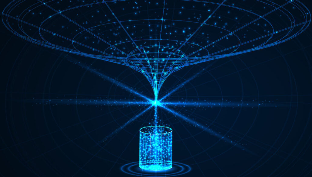 digital cylinder in blue color.