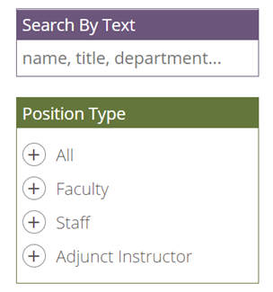 Search by text and position type