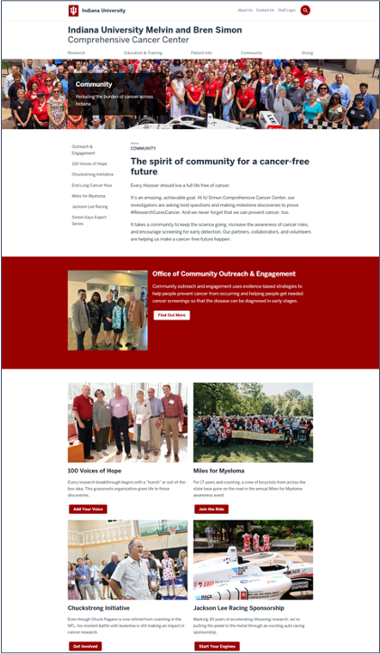 IU Simon Community Outreach screenshot after
