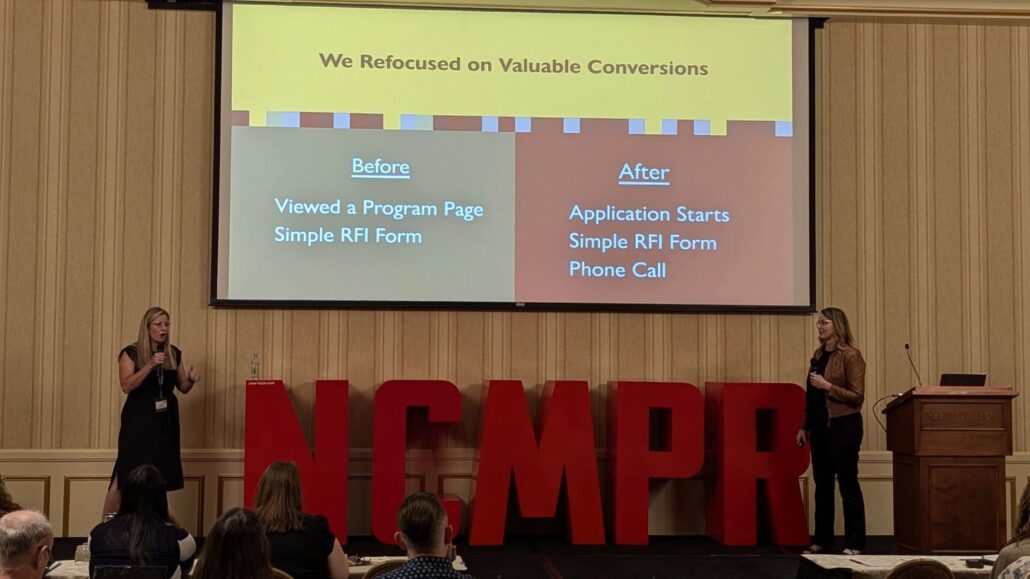 Bianca and Sandra giving presentation