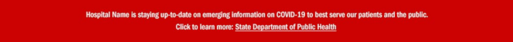 A banner message that indicates you are aware of and are working to manage the situation.