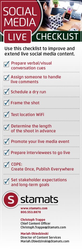 Social media checklist.