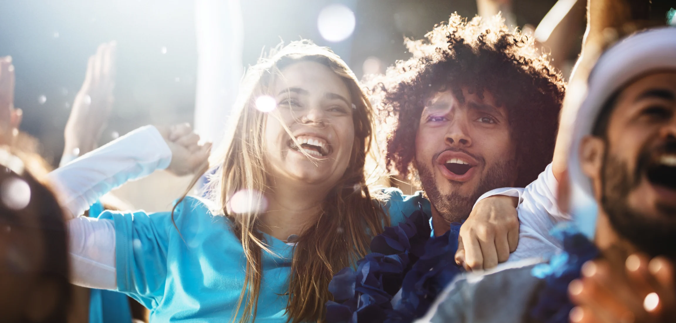 Photo of two students celebrating