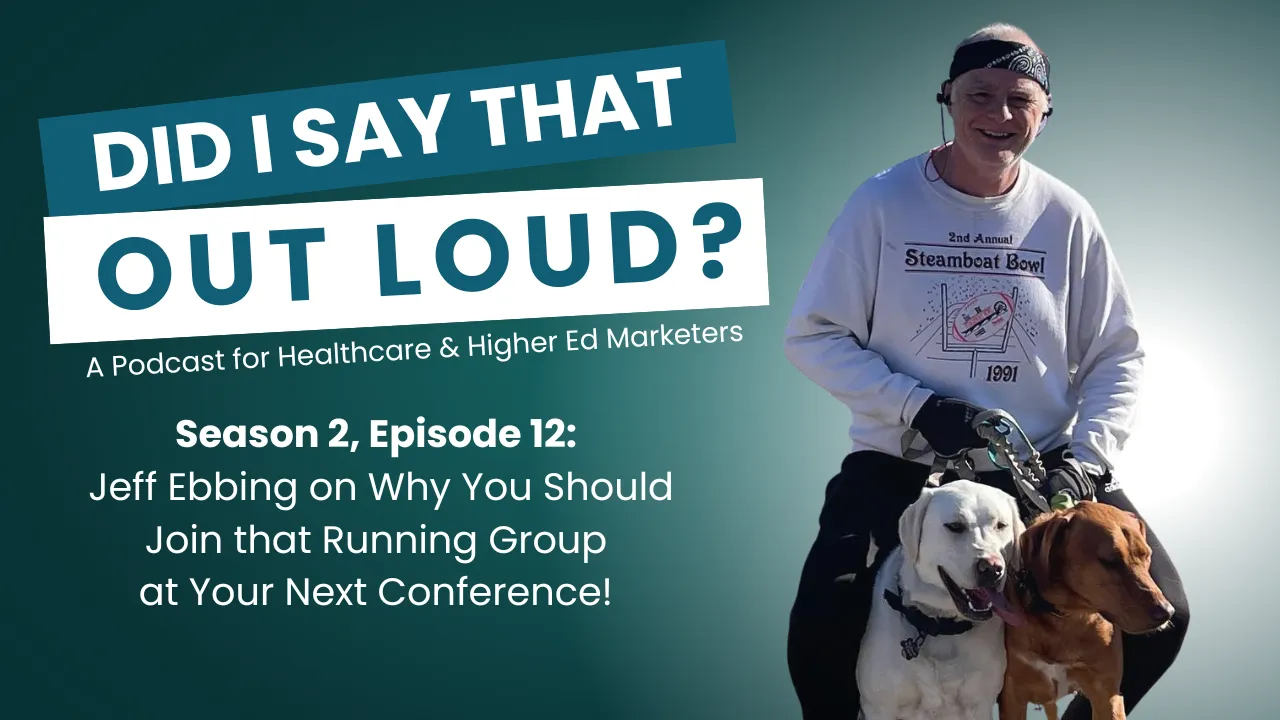 Did I say that out loud podcast, season 2, episode 12. Jeff Ebbing on why you should join that running group at your next conference.