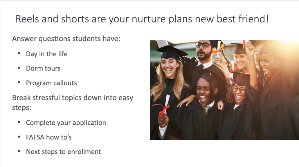 Graphic: Reels and shorts are your nurture plans new best friend.